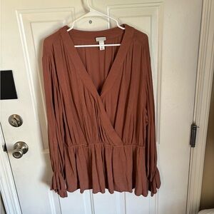 Ava & Viv Brown Blouse